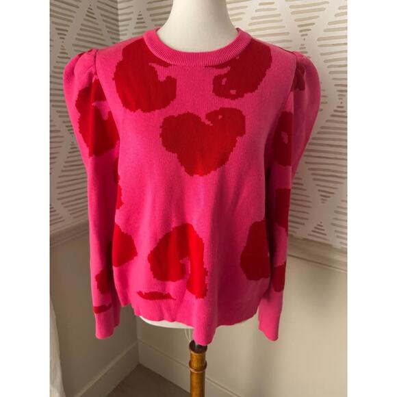 NWT Crosby by Mollie Burch XL Bixby Pink and Red Lightweight Knit Sweater - Picture 2 of 10